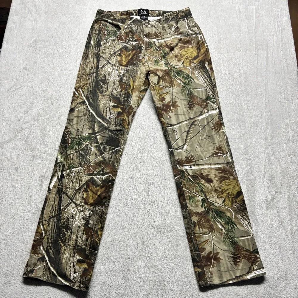 REALTREE AP HD Hunting Denim Jeans PANTS Mens 32x32 Straight Leg Camo Camouflage
